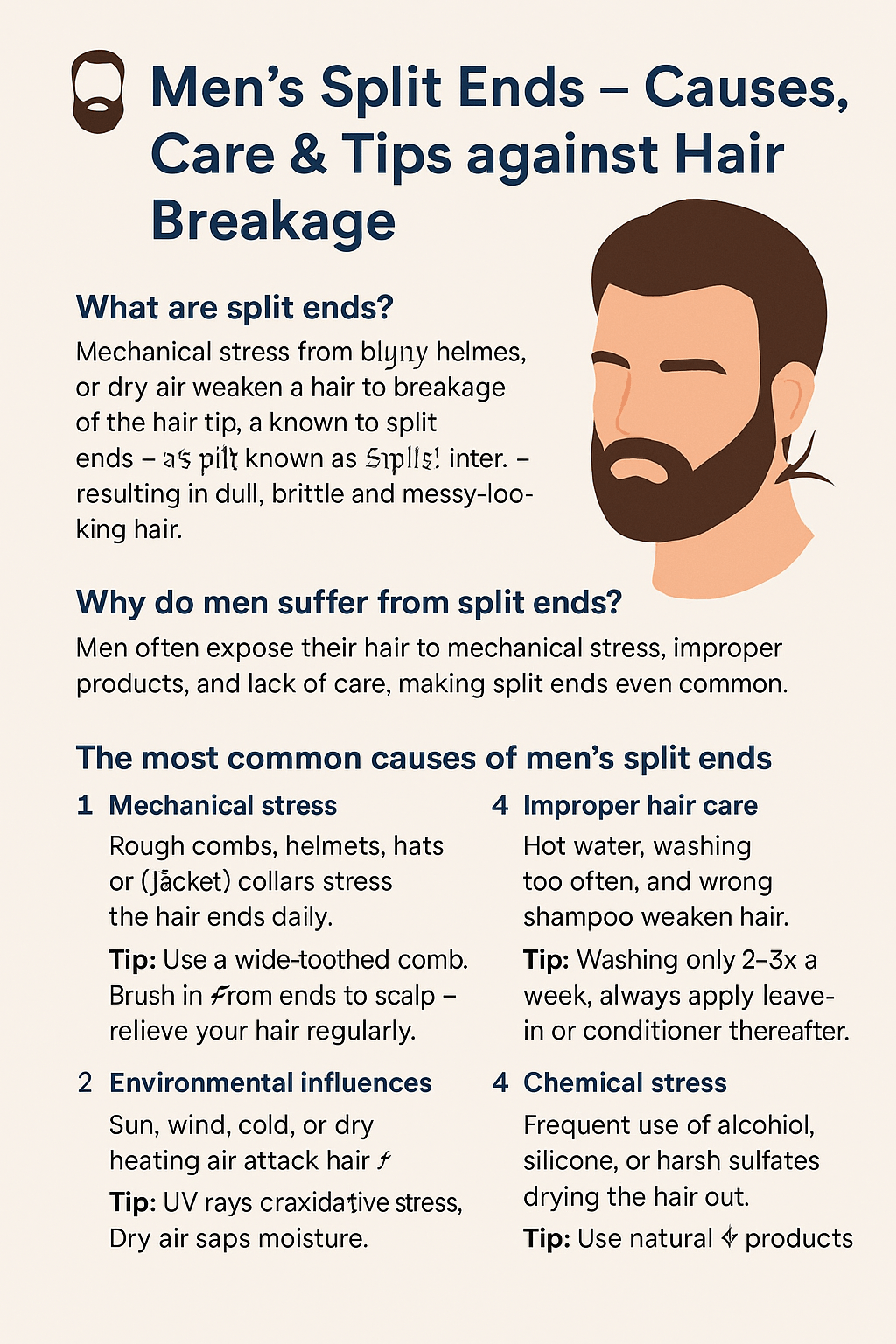 Split Ends in Men – Causes, Prevention & Care Tips - MADEMEN EU